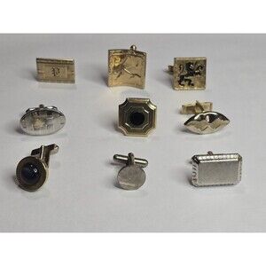 Lot Of 9 Vintage Single Cufflinks Various Colors Shapes And Makers Lot 2